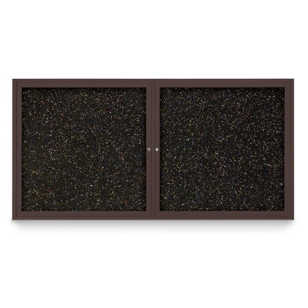 United Visual Products Sliding Door Indoor Enclosed Corkboard, 7 UV9027ACSH-WHITE-MEDGRY